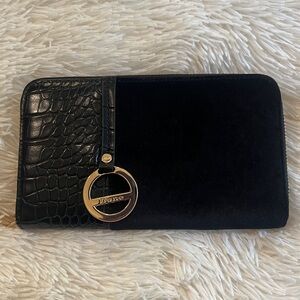 Dune Black Croc-Embossed Wallet